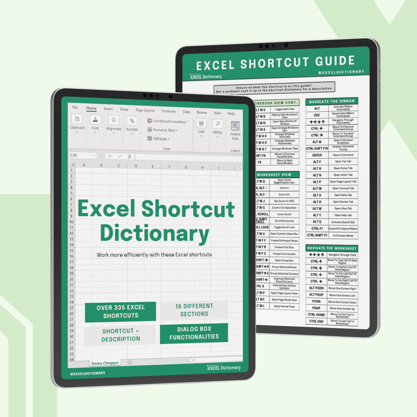 Excel Shortcut Dictionary