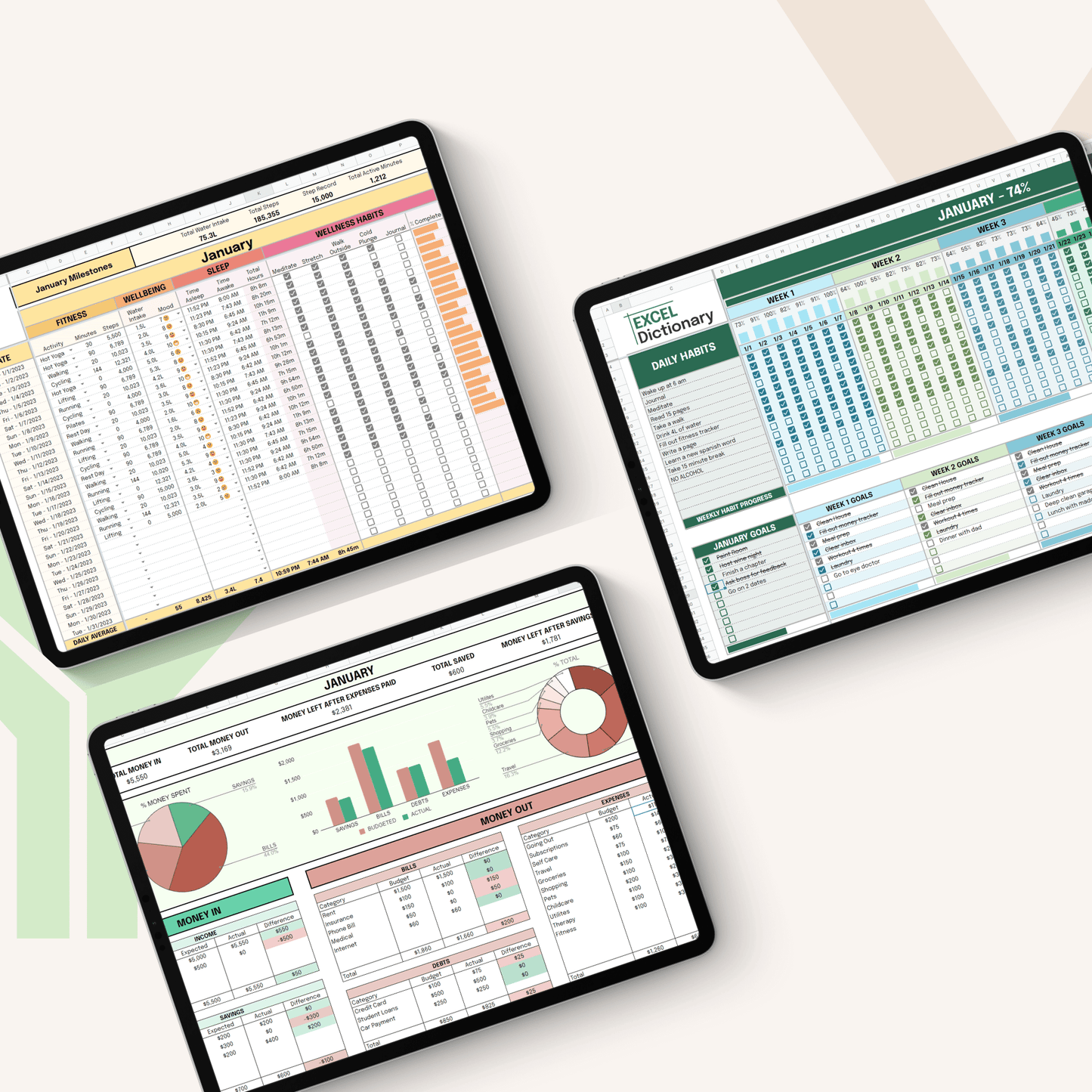 2023 Productivity Tracker Bundle - Excel Dictionary