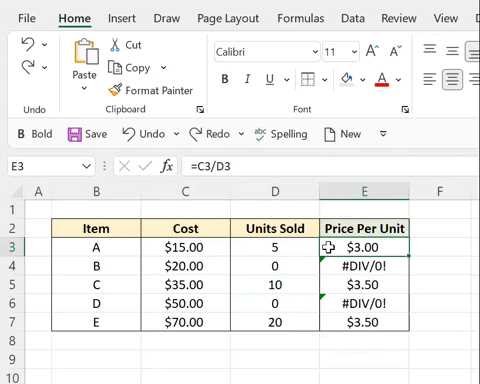 Hide your Excel mistakes