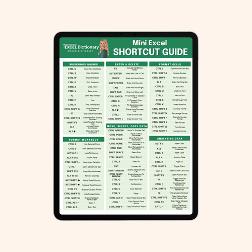 FREE Excel Function Guide – Excel Dictionary