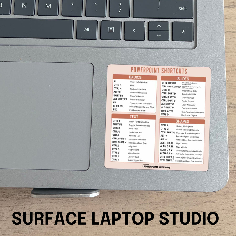 PowerPoint Shortcut Sticker – Excel Dictionary