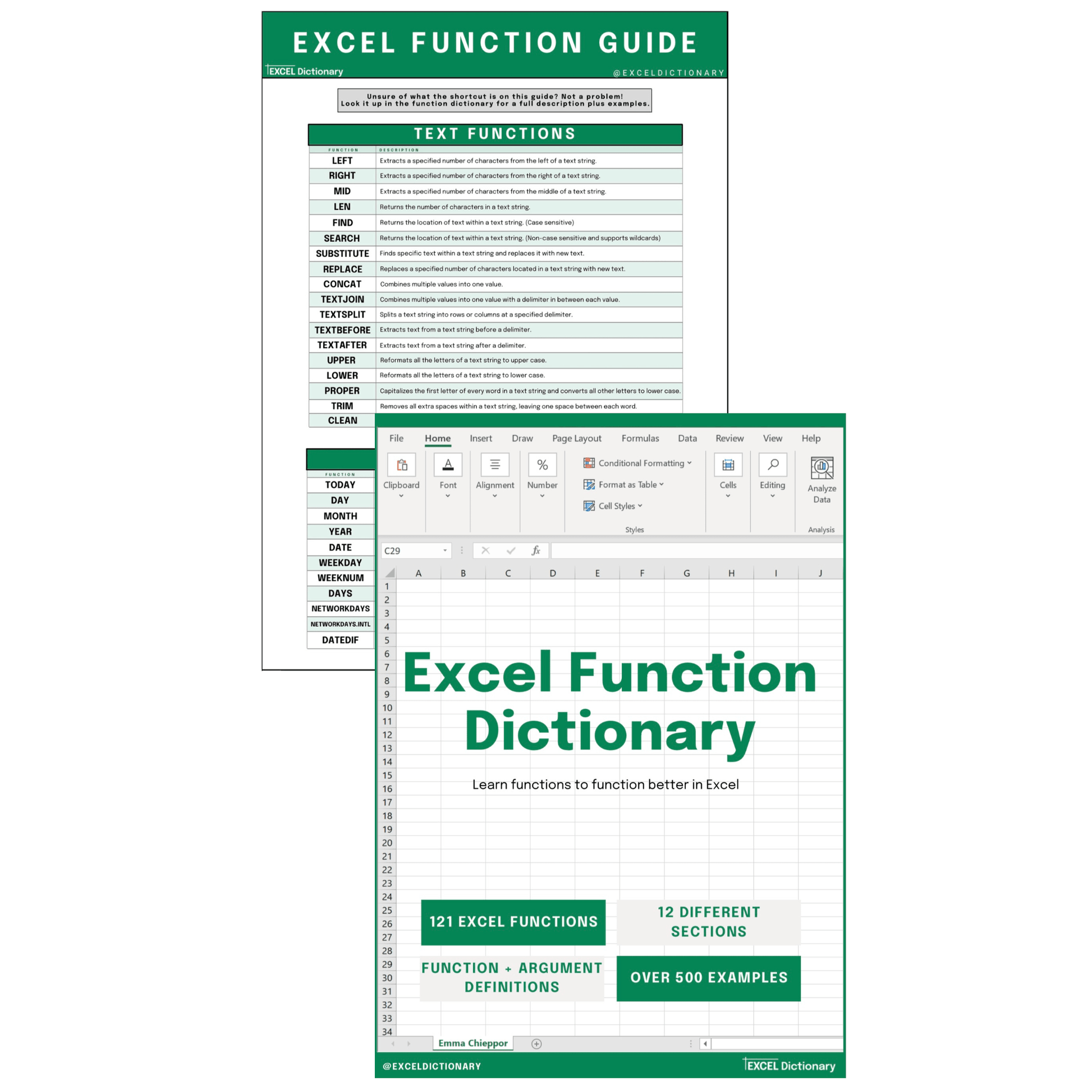 Excel Function Dictionary - Excel Dictionary