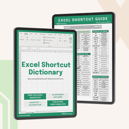 Excel Shortcut Dictionary - Excel Dictionary