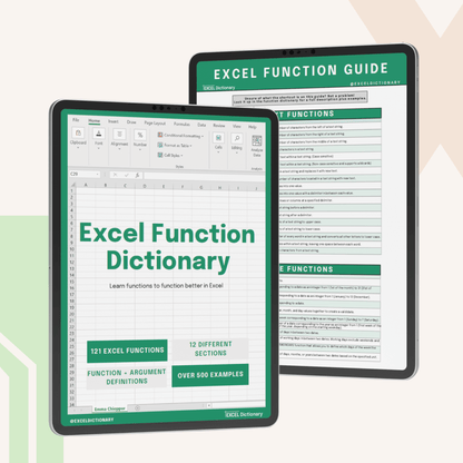 Excel Function Dictionary - Excel Dictionary
